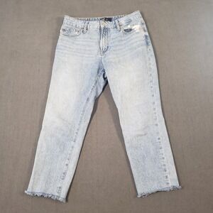 Gap Denim Jeans Womens Size 6/28 Boyfriend Straight Raw Hem Light Wash